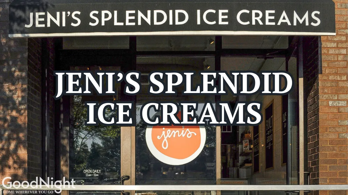 A vibrant exterior showing the storefront and signage of a well-known ice cream shop. People socialize outside, and the inviting atmosphere suggests a fun treat for families after a day of exploring.